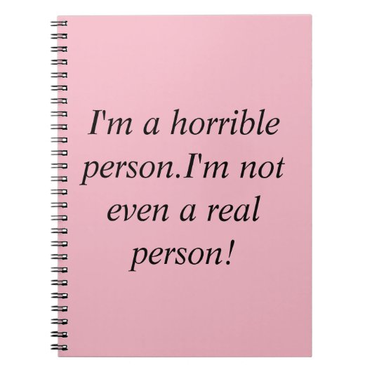 Carnet Citation d'Allison de personne horrible noire (Devant)