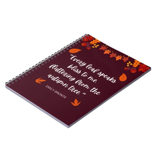 Carnet Citation d'automne Emily Bronte (Côté gauche)
