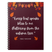 Carnet Citation d'automne Emily Bronte (Devant)