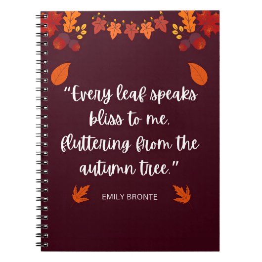 Carnet Citation d'automne Emily Bronte (Devant)
