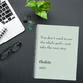 Carnet Citation de but inspirant vert Sage