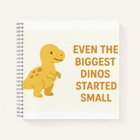 Carnet Citation de dinosaure jaune mignon – “Même les plu (Devant)
