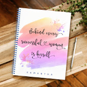 Carnet Citation de femme réussie Script Pink Aquarelle Ch