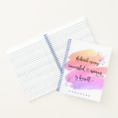 Carnet Citation de femme réussie Script Pink Aquarelle Ch (Intérieur)