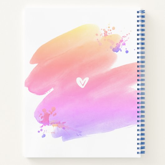 Carnet Citation de femme réussie Script Pink Aquarelle Ch (Dos)