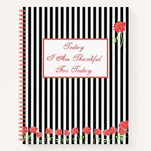 Carnet Citation de Gratitude Chic Black White Pink Flower (Devant)