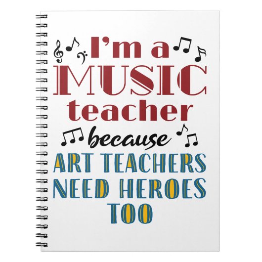 Carnet Citation de héros de professeur de musique drôle (Devant)