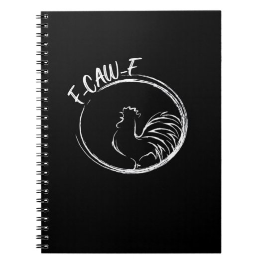 Carnet Citation de jeu de mots drôle de style rétro F-Caw (Devant)