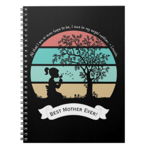 Carnet Citation de la fête des mères assise sous l'arbre