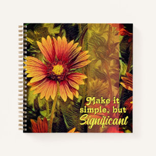 Carnet Citation de la fleur de roue à feu