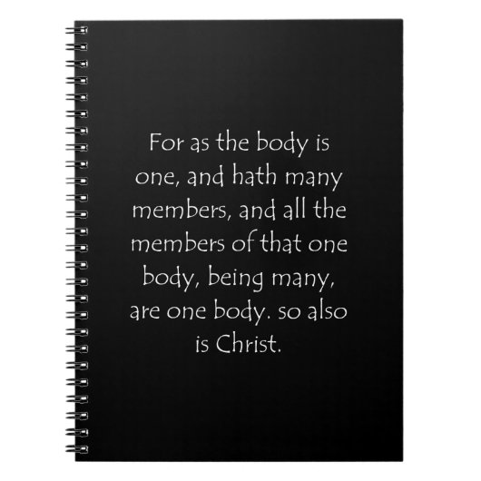 Carnet Citation de l'Écriture 1 Corinthiens 12 12 (Devant)