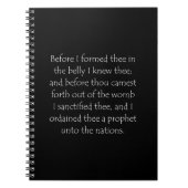 Carnet Citation de l'écriture Jeremiah 1 5 (Devant)