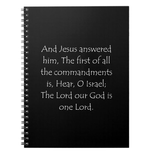 Carnet Citation de l'Écriture Marc 12 29 (Devant)