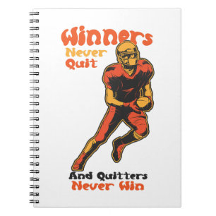 Carnet Citation de motivation de football pour les gagnan