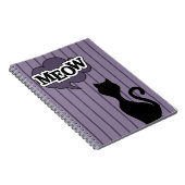 Carnet Citation de mousseline violette de chat noir (Côté Droit)