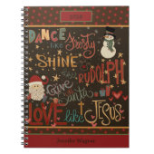 Carnet Citation de Noël Jesus Frosty Rudolph Père Noël (Devant)