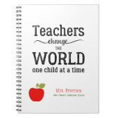 Carnet Citation de pomme rouge et votre professeur de tex (Devant)