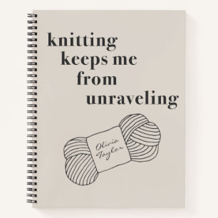 Carnet Citation de projet de tricot drôle Nom personnalis