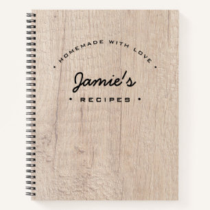 Carnet Citation de recette personnalisée en bois fait mai