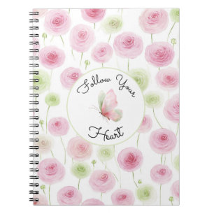 Carnet Citation de Renoncule Rose Menthe Jolie