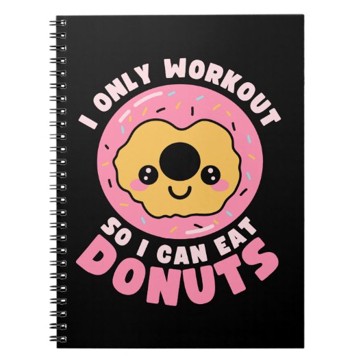 Carnet Citation de sport drôle Kawaii Donuts (Devant)