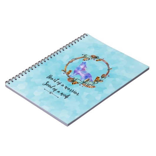 Carnet Citation de typographie à l'aquarelle Wolf Boho St (Côté gauche)