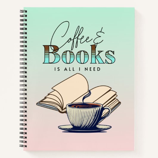 Carnet Citation de typographie Coffee and Books is All I (Devant)