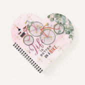 Carnet Citation de vélo en forme de coeur (Devant)