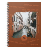 Carnet Citation de voyage Boho Rust avec Monogramme & Pho (Devant)