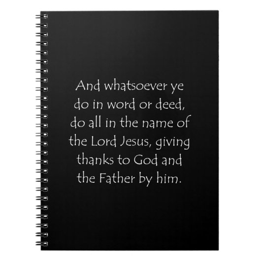 Carnet Citation d'écriture Colossiens 3 17 (Devant)