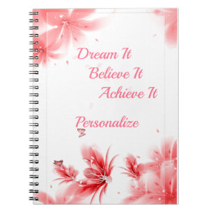 Carnet Citation d'inspiration florale rose élégante per