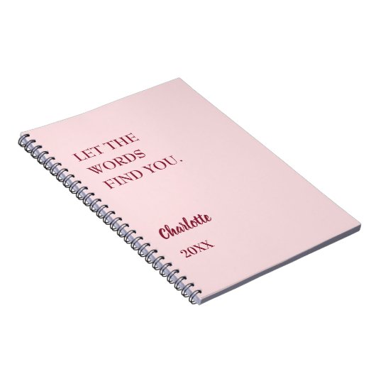 Carnet Citation d'inspiration rose pâle (Côté Droit)