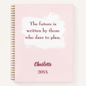 Carnet Citation d'inspiration rose pâle (Devant)