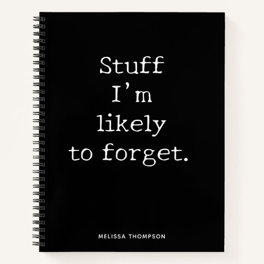 Carnet Citation Drôle À Oublier (Devant)