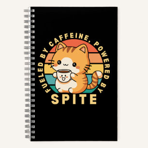 Carnet Citation drôle de café d'animal de chat mignon rét