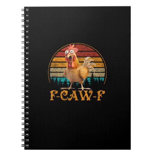Carnet Citation drôle de poulet mème F-Caw-F (Devant)