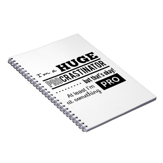 Carnet Citation drôle de Procrastinator (Côté Droit)