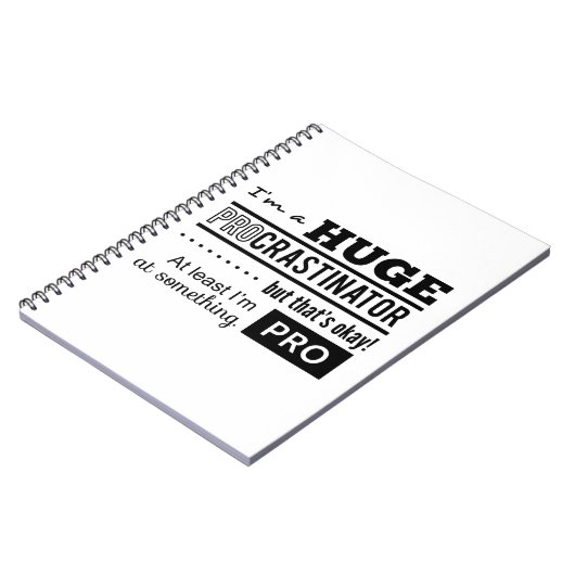 Carnet Citation drôle de Procrastinator (Côté gauche)