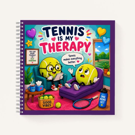 Carnet Citation drôle de tennis (Devant)
