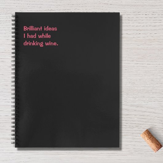 Carnet Citation drôle, Idées brillantes Humour du vin