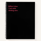 Carnet Citation drôle, Idées brillantes Humour du vin (Devant)