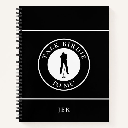 Carnet Citation Drôle Monogramme Golf Log Jeu Jour Progrè (Devant)