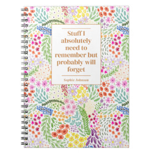 Carnet Citation Drôle N'Oubliez Pas De Faire Floral Perso