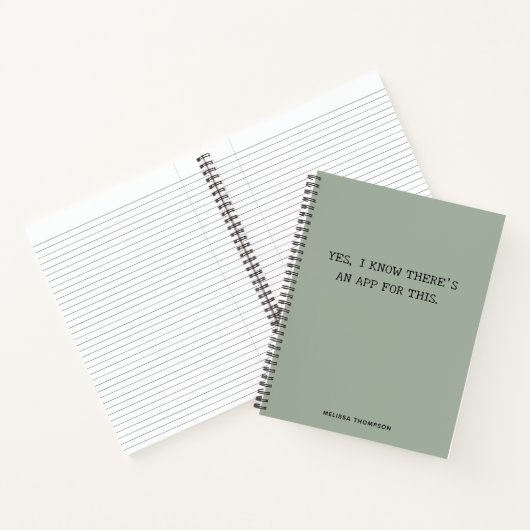 Carnet Citation drôle Theres Une Application Simple Vert (Intérieur)