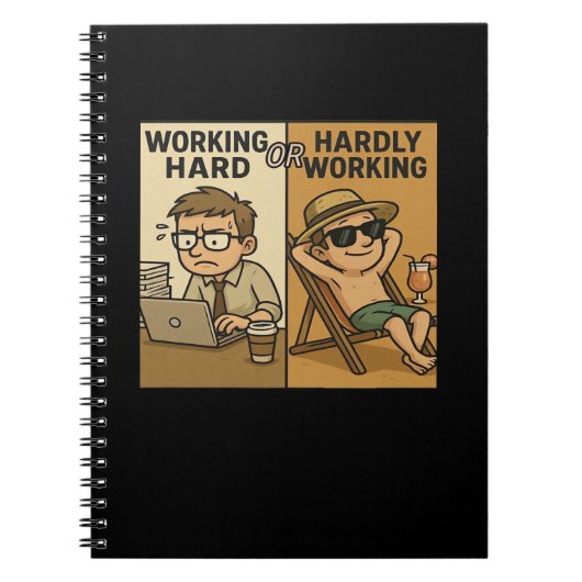 Carnet Citation Drôle Travaillant Dur Ou Travaillant Diff (Devant)