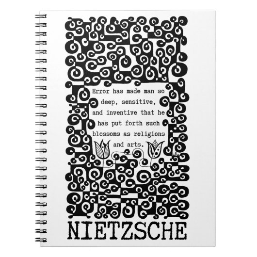 Carnet Citation ERROR noir et blanc de Nietzsche (Devant)