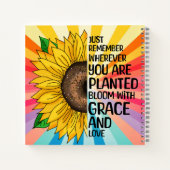 Carnet Citation et tournesol tiré à la main (Dos)