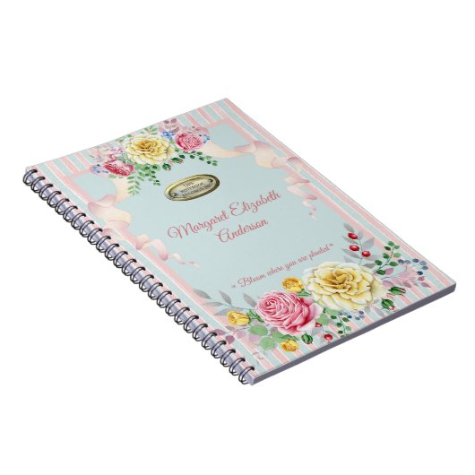 Carnet Citation florale nommée faite sur commande (Côté Droit)