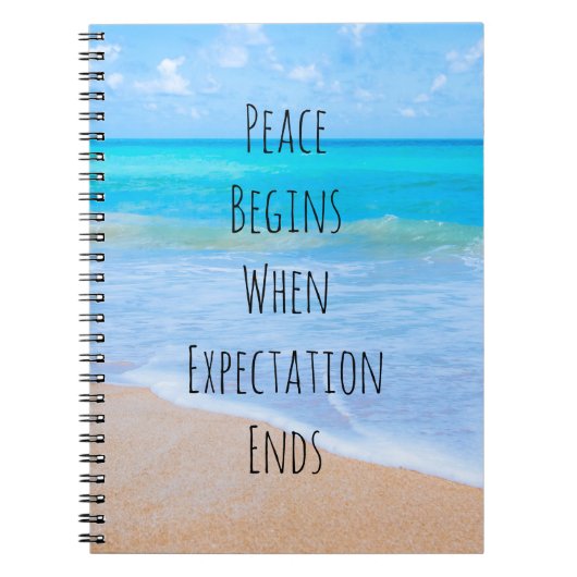 Carnet Citation inspirante avec scène de plage tropicale (Devant)