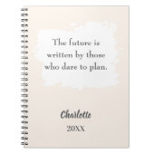 Carnet Citation inspirante crème beige (Devant)
